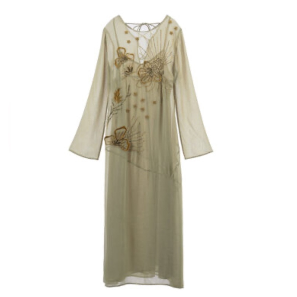 Zara Limited Edition Embroidered Dress w/Matching Slip. Size M